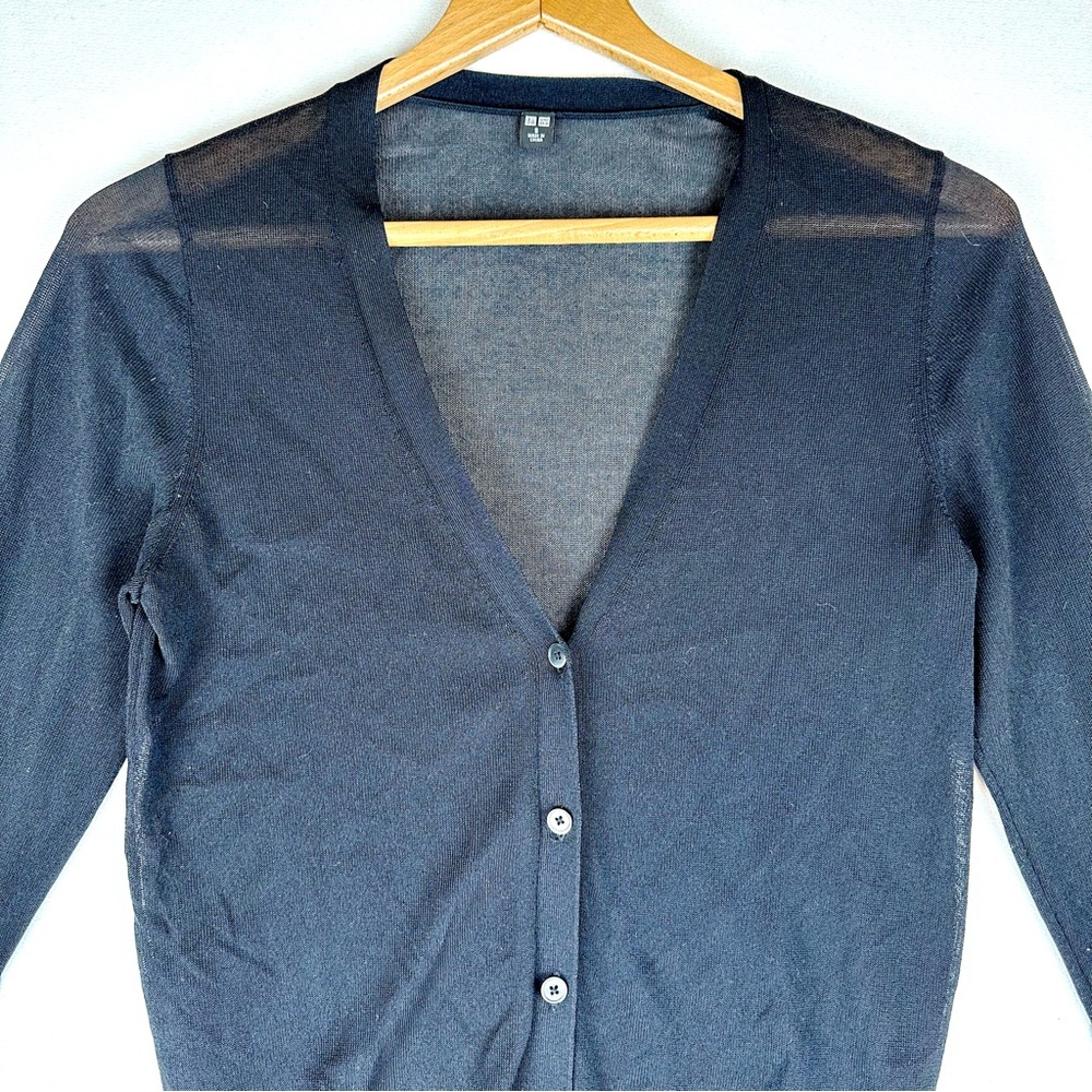 Uniqlo Lightweight Button Down Cardigan Semi Shee… - image 2